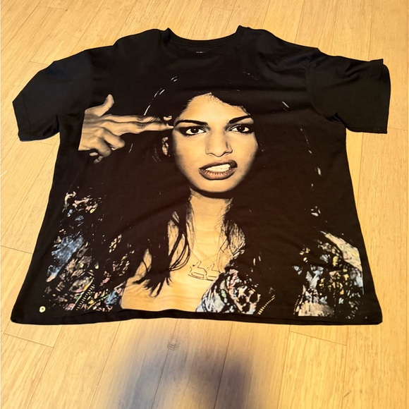 M.I.A Paper plane Supreme like Black Graphic Short Sleeve Tee - Picture 6 of 8